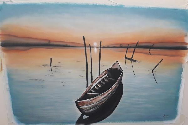 Βάρκα στο ηλιοβασίλεμα