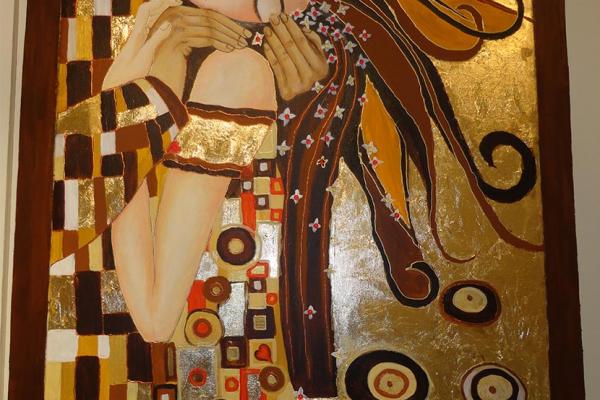 αντιγραφή ¨το φιλί¨ του Klimt